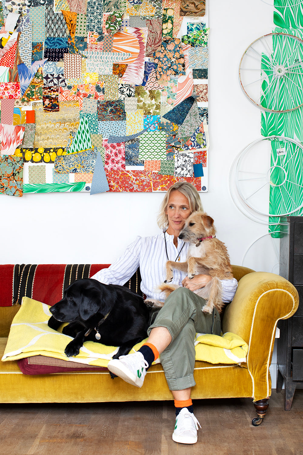 Rosi de Ruig in her West London lampshade studio