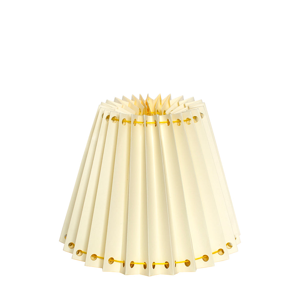 Ivory Pleated Lampshade with Yellow Cotton