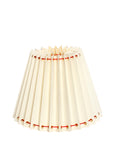 Ivory Pleated Lampshade with Red Cotton