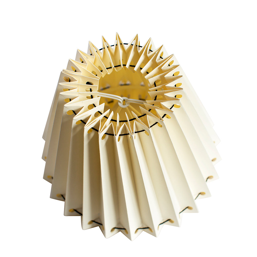 Ivory Pleated Lampshade with Black Cotton
