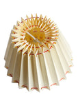 Ivory Pleated Lampshade with Red Cotton