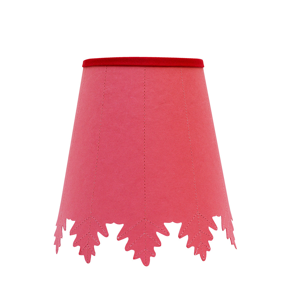 Pin Sewn Oak Leaf in Garnet Pink